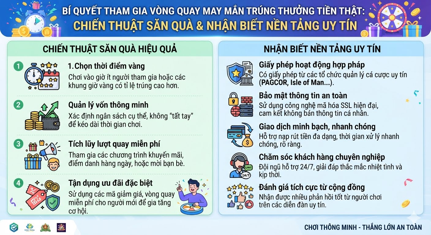 Vòng quay may mắn trúng thưởng tiền thật